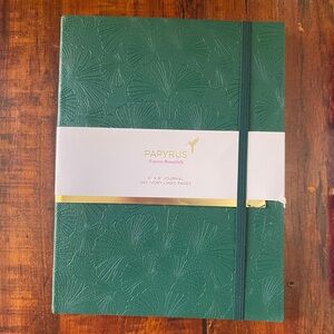Papyrus Emerald Green Embossed Journal with Elastic Closure